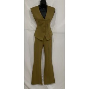 Zara Olive Green Boot Cut Jumpsuit